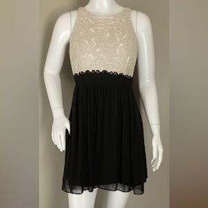 Girls Black & White Formal Dress with Lace & Sequins Size 12